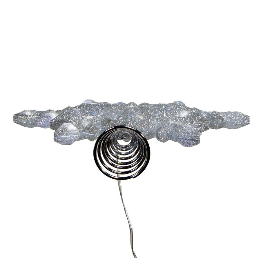 13" UL 25L Cool White LED Glittered Snowflake Treetop