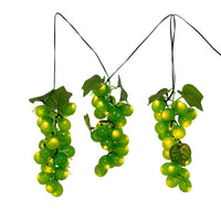 6' 75L Large Green Grape Cluster LED Light Set With Green Wire