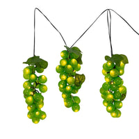 6' 75L Large Green Grape Cluster LED Light Set With Green Wire