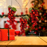 6' 75L Large Purple Grape Cluster LED Light Set With Green Wire