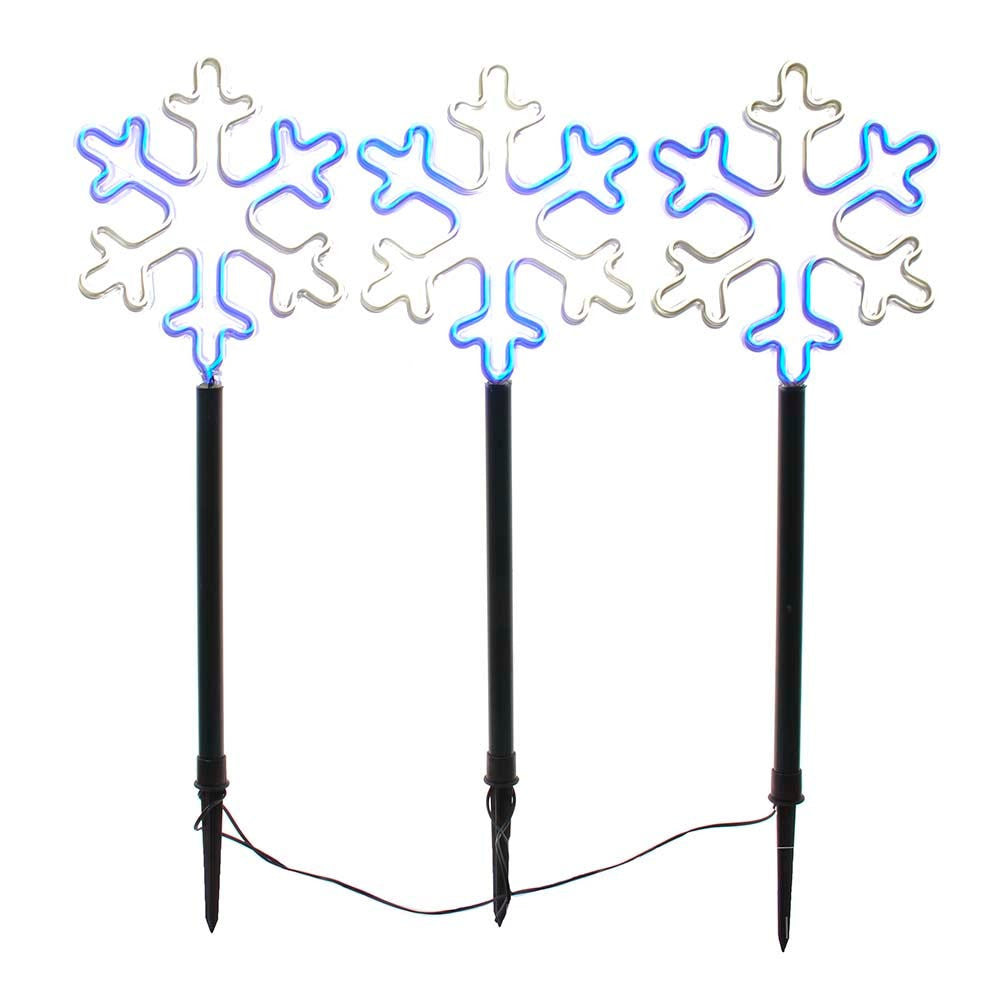 26" Multi-Function LED Snowflake Yard Stakes