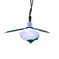 12' 10L Cool White LED Frosted Rose Light Set