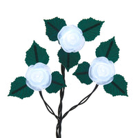 12' 10L Cool White LED Frosted Rose Light Set