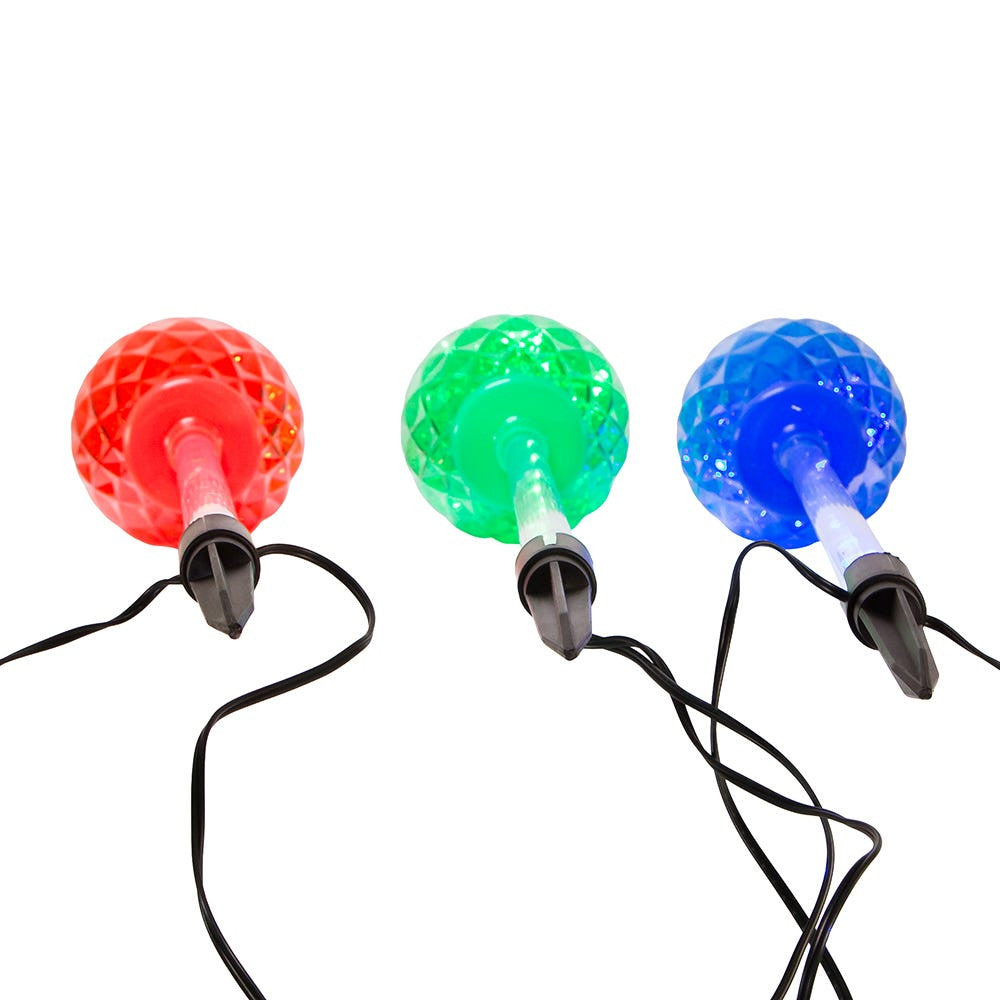 27.2" 3-Piece Jumbo Multicolor Faceted C9 Yard Stakes