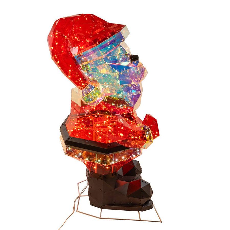 30" Lighted Magical Iridescence Holographic Santa