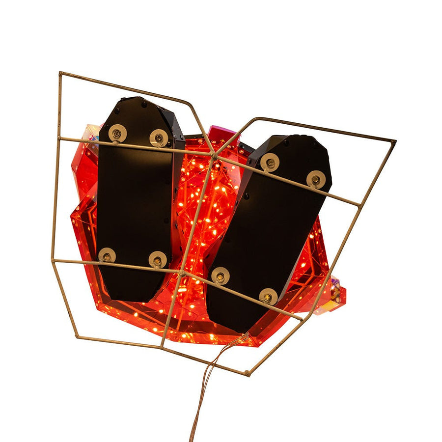 30" Lighted Magical Iridescence Holographic Santa