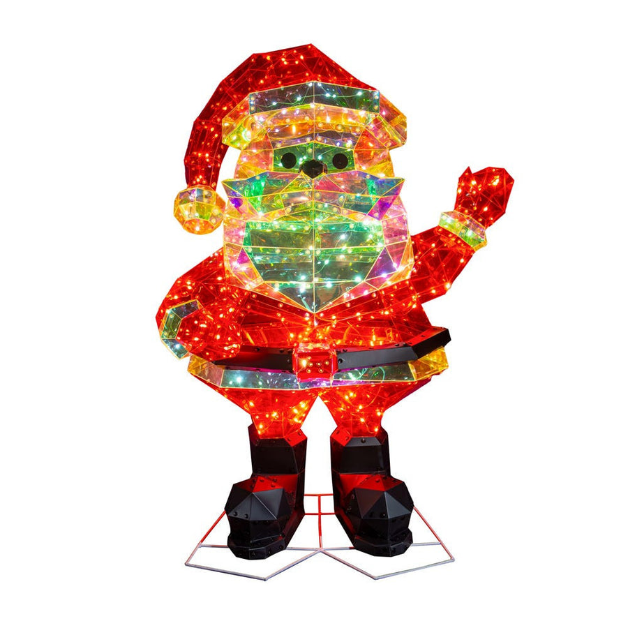30" Lighted Magical Iridescence Holographic Santa