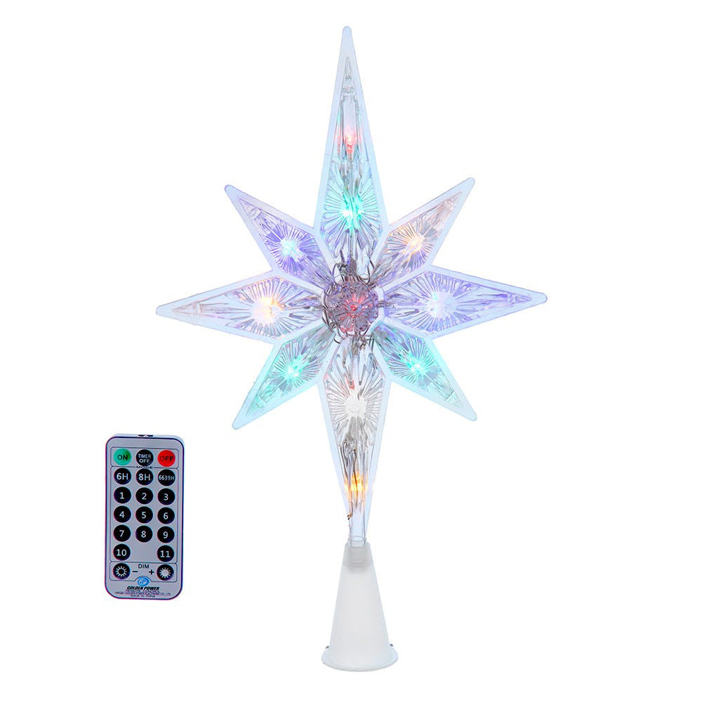 12.6" 11L Dual Color (Multi & Warm White) LED With Color Effect Star Treetop + Remote