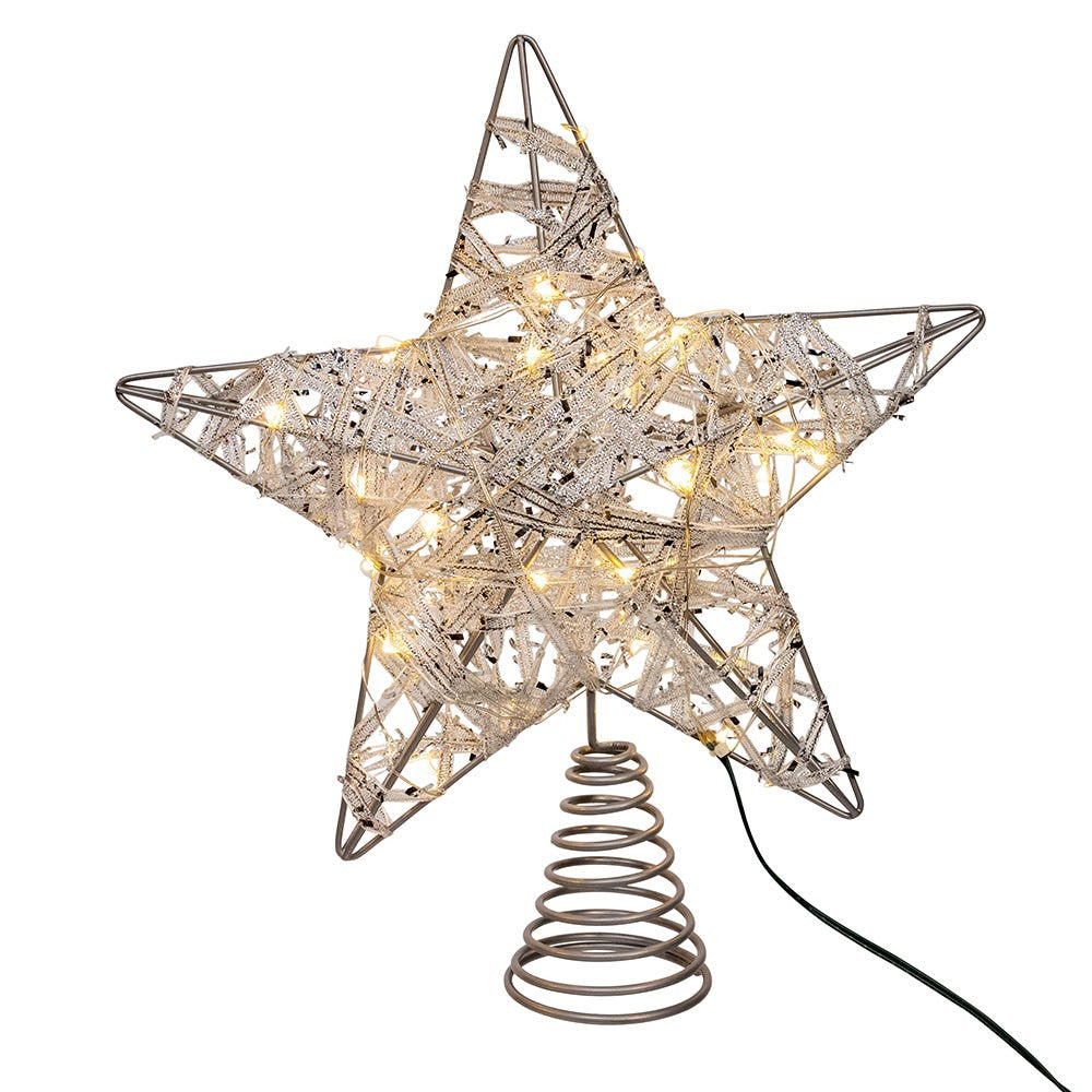 10.5" 30L Warm White LED Fairy Light 5-Point Star Treetop