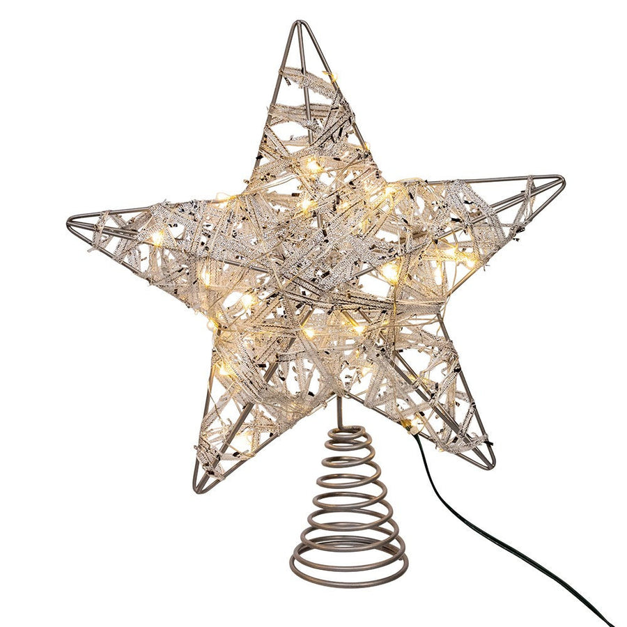 10.5" 30L Warm White LED Fairy Light 5-Point Star Treetop