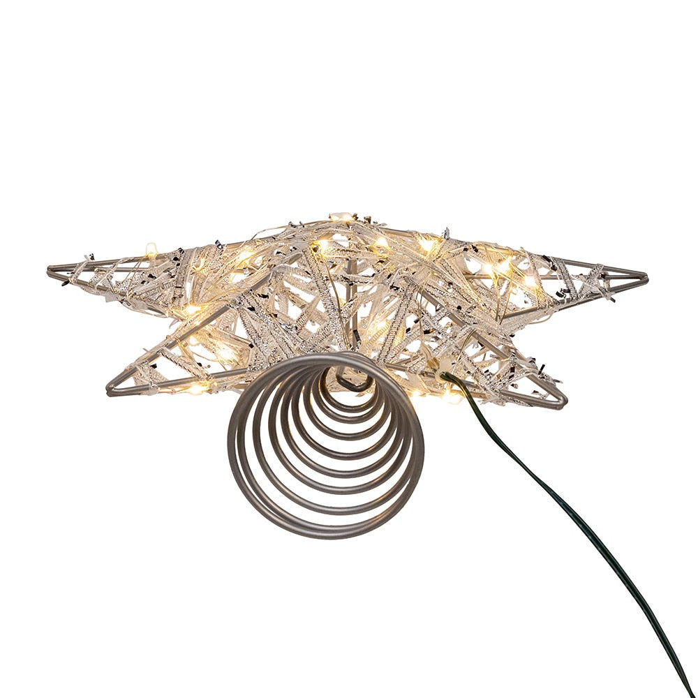 10.5" 30L Warm White LED Fairy Light 5-Point Star Treetop