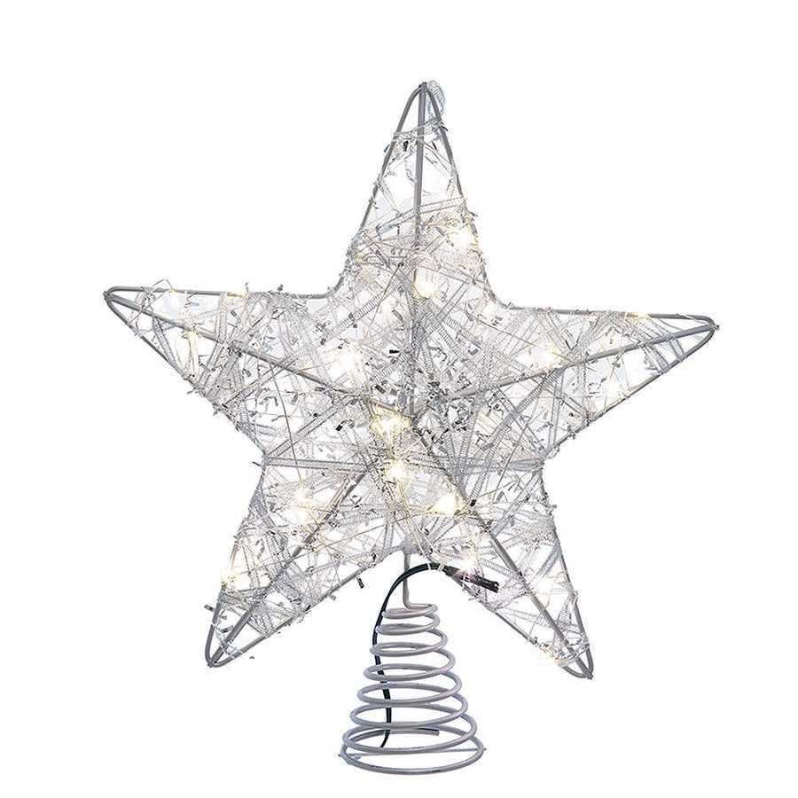 10.5" 30L Warm White LED Fairy Light 5-Point Star Treetop