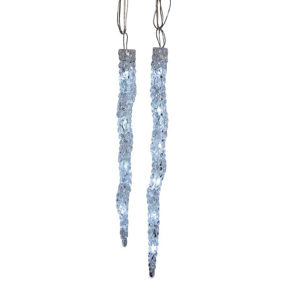 7' 60L Dual Color (Pure White & Warm White) LED Connectible Icicle String Light + Remote