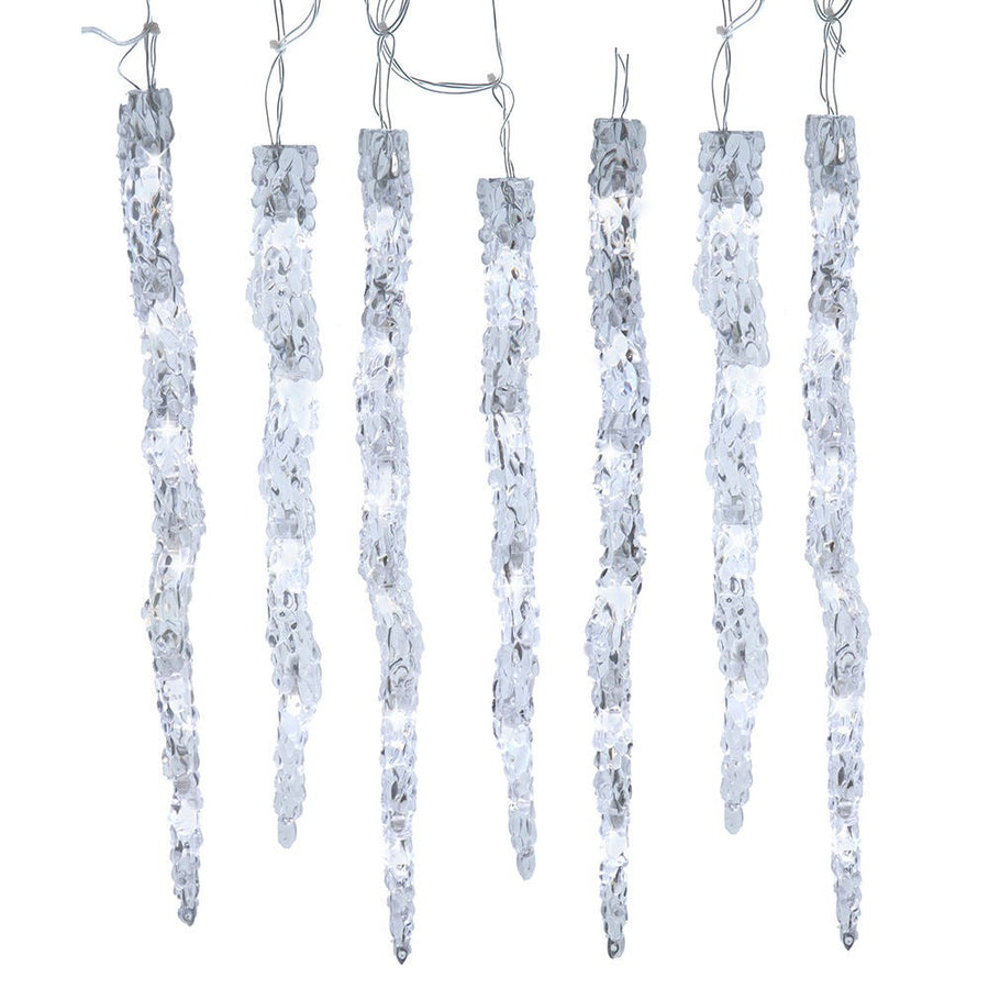 7' 60L Dual Color (Pure White & Warm White) LED Connectible Icicle String Light + Remote