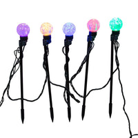 14' 10-Piece Dual Color Multicolor & Warm White LED Bubble G40 String Yard Stakes