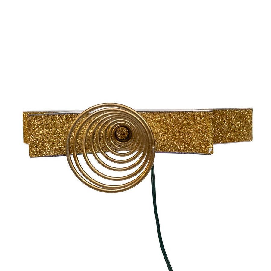11.5" UL 22L Multicolor Infinity Effect SMD LED Gold Glitter Star Treetop