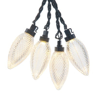 10-Piece Warm White LED Faceted C9 String Yard Stakes