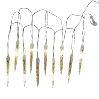 29' 10-Piece Cool White Filament LED Connectible Icicle String Light