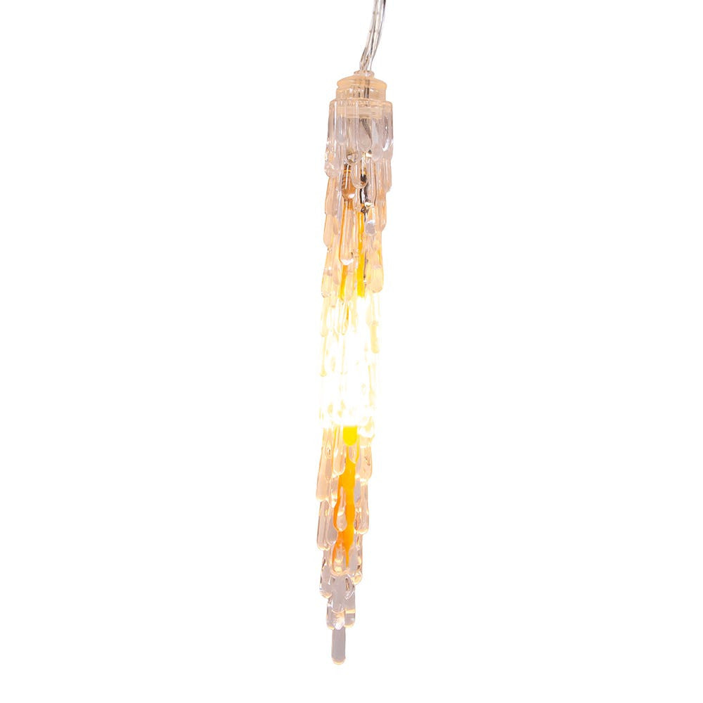 29' 10-Piece Warm White Filament LED Connectible Icicle String Light