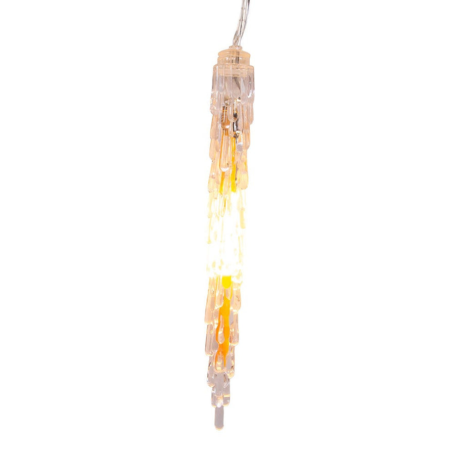 29' 10-Piece Warm White Filament LED Connectible Icicle String Light