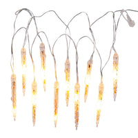 29' 10-Piece Warm White Filament LED Connectible Icicle String Light