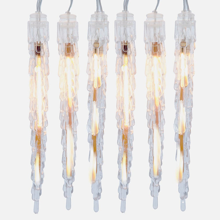 29' 10-Piece Warm White Filament LED Connectible Icicle String Light
