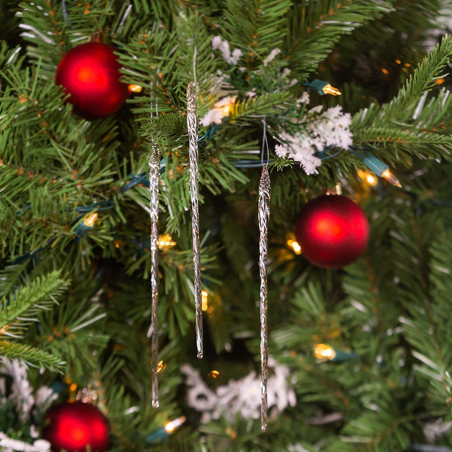 Twisted Glass Icicle Ornaments