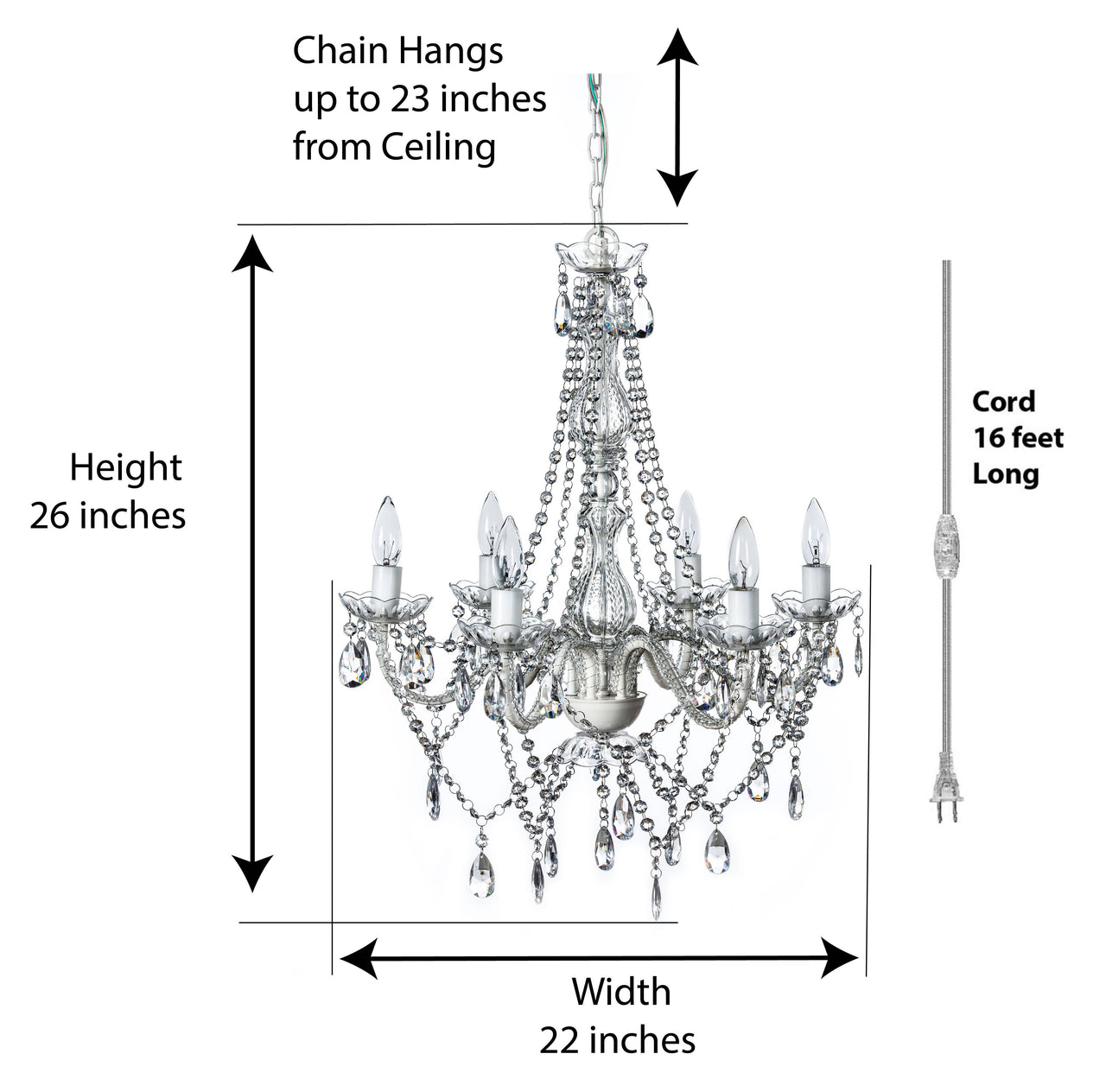 Farah 6 Light Crystal Chandelier