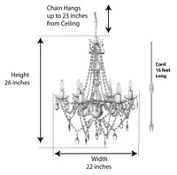 Farah 6 Light Crystal Chandelier