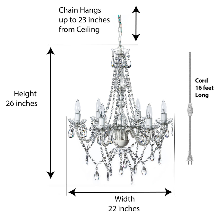 Farah 6 Light Crystal Chandelier