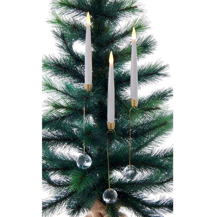 12" Battery-Operated Candle With Glass Weight Light Set