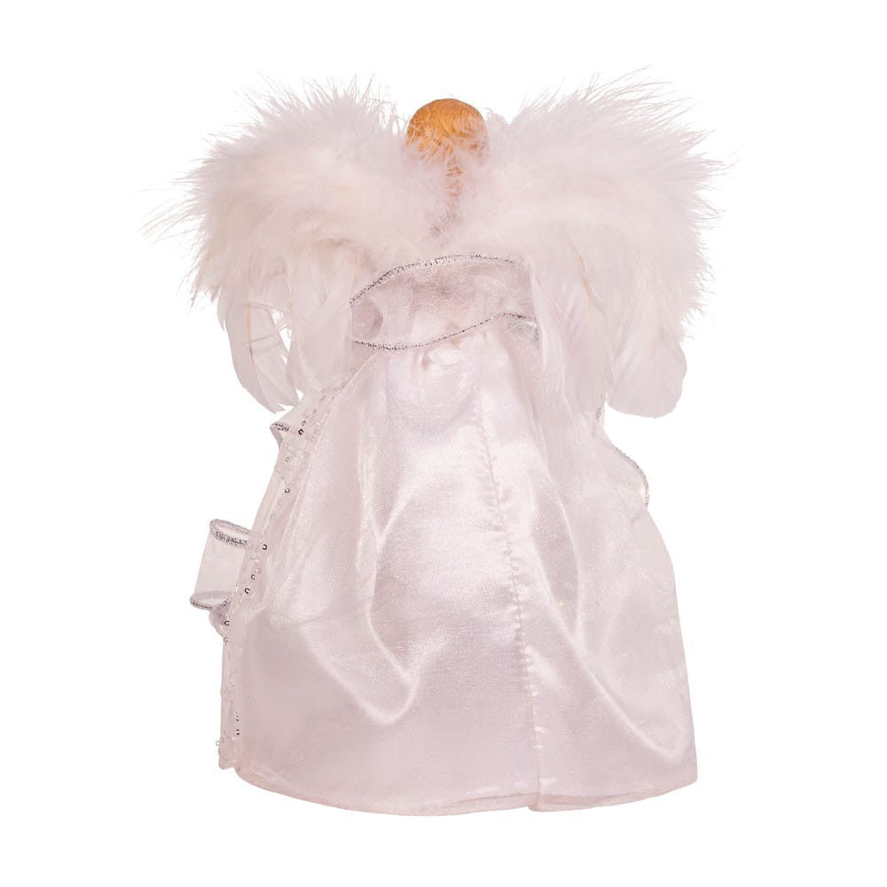 10" Battery Operated 10L LED Silver & White Angel Treetop