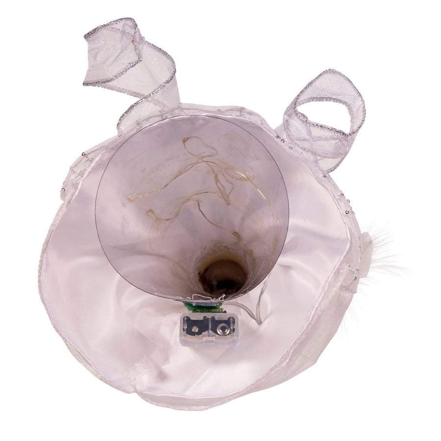 10" Battery Operated 10L LED Silver & White Angel Treetop