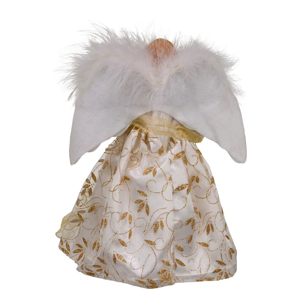 12" Battery-Operated Fiber Optic Gold Angel Treetop with Color Changing LED Lights