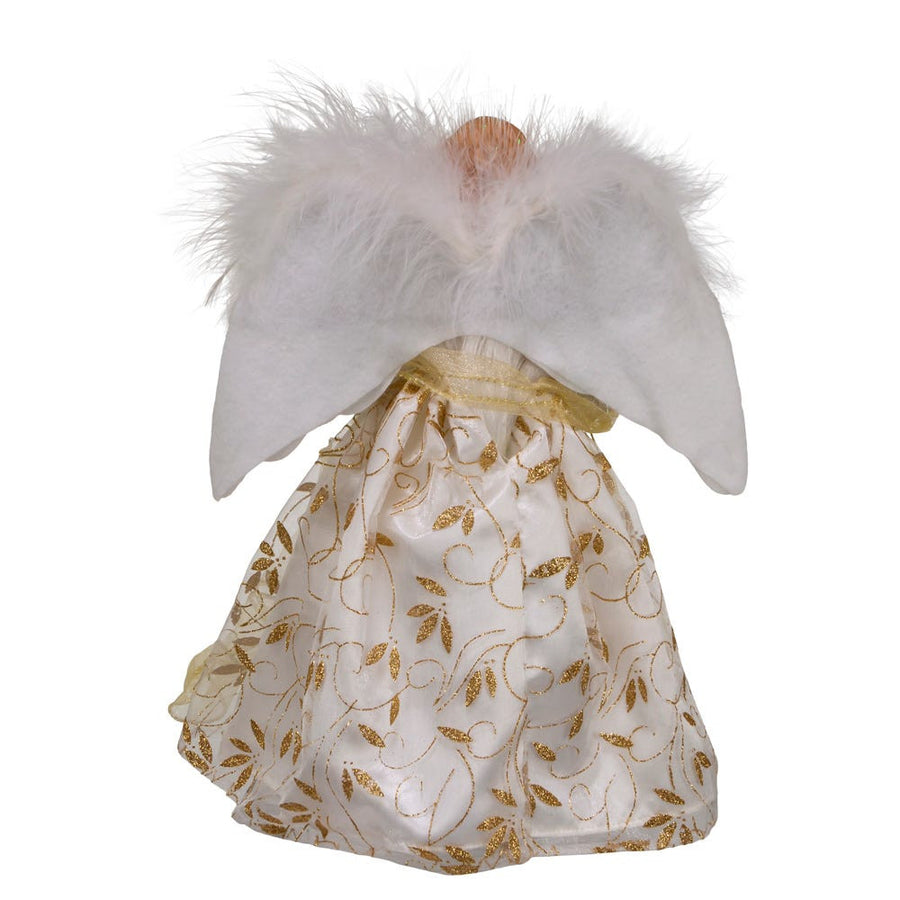 12" Battery-Operated Fiber Optic Gold Angel Treetop with Color Changing LED Lights