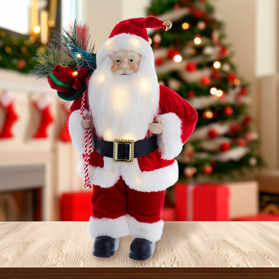 12“ Battery Operated LED Lighted Santa Table Piece