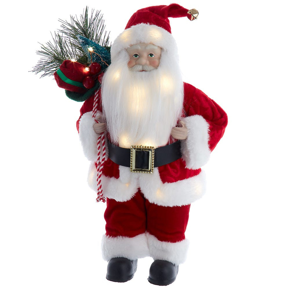 12“ Battery Operated LED Lighted Santa Table Piece