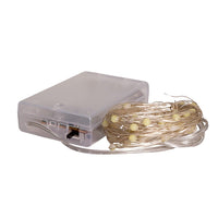 16.3' Battery Operated 50L Cool White Superbright LED Silver Wire Light Set In PDQ