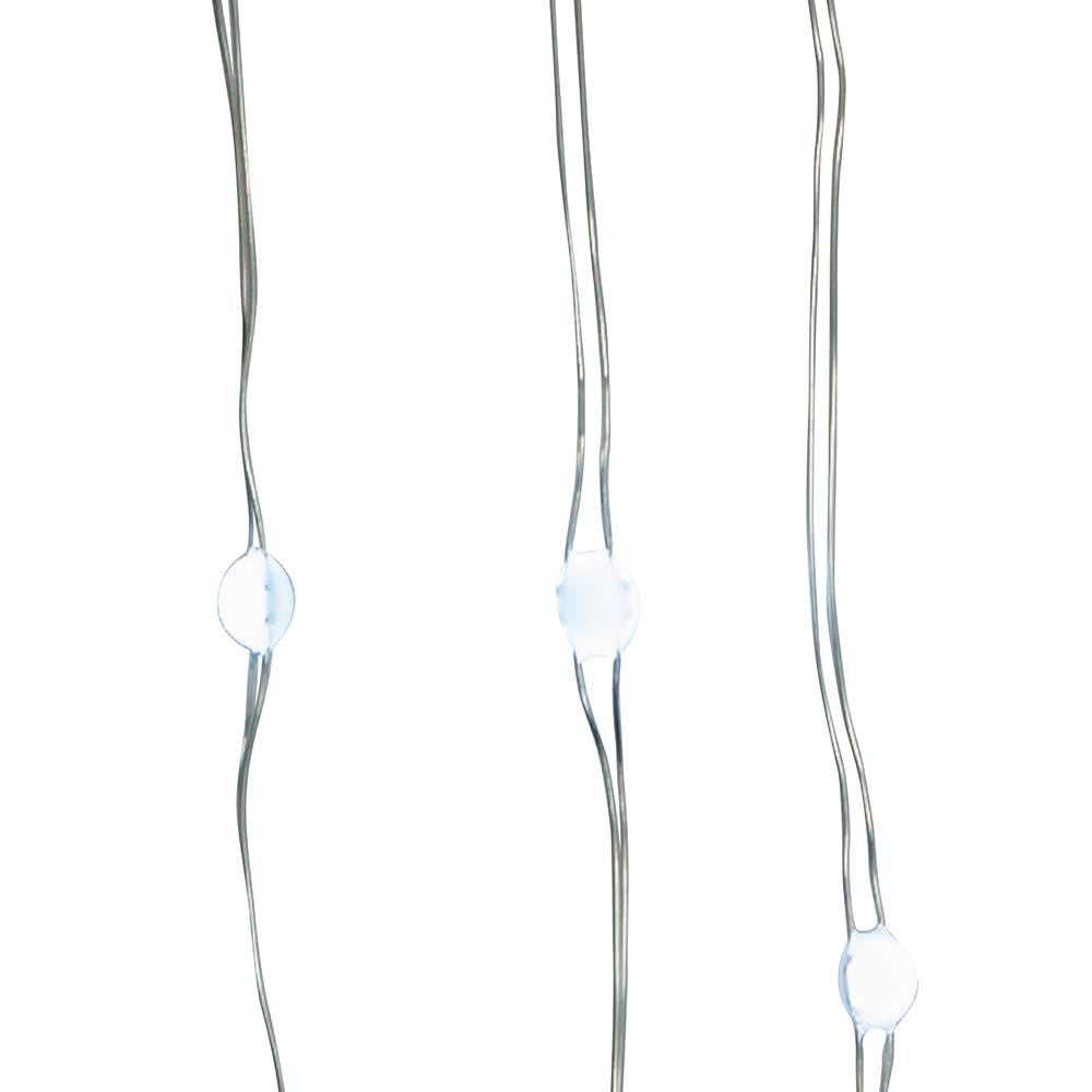 16.3' Battery Operated 50L Cool White Superbright LED Silver Wire Light Set In PDQ