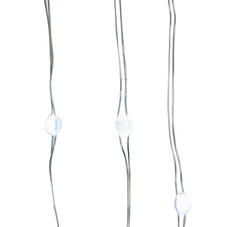 16.3' Battery Operated 50L Cool White Superbright LED Silver Wire Light Set In PDQ