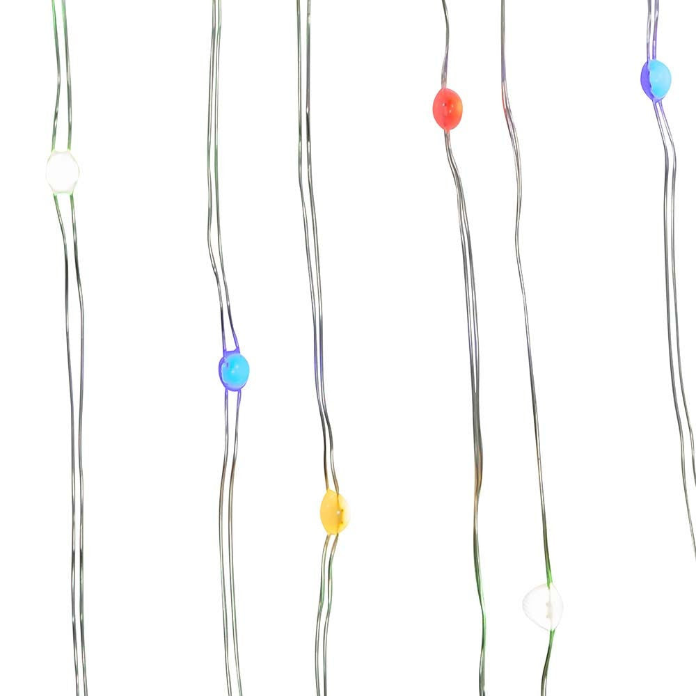 16.3' Battery Operated 50L Multicolor Superbright LED Silver Wire Light Set In PDQ