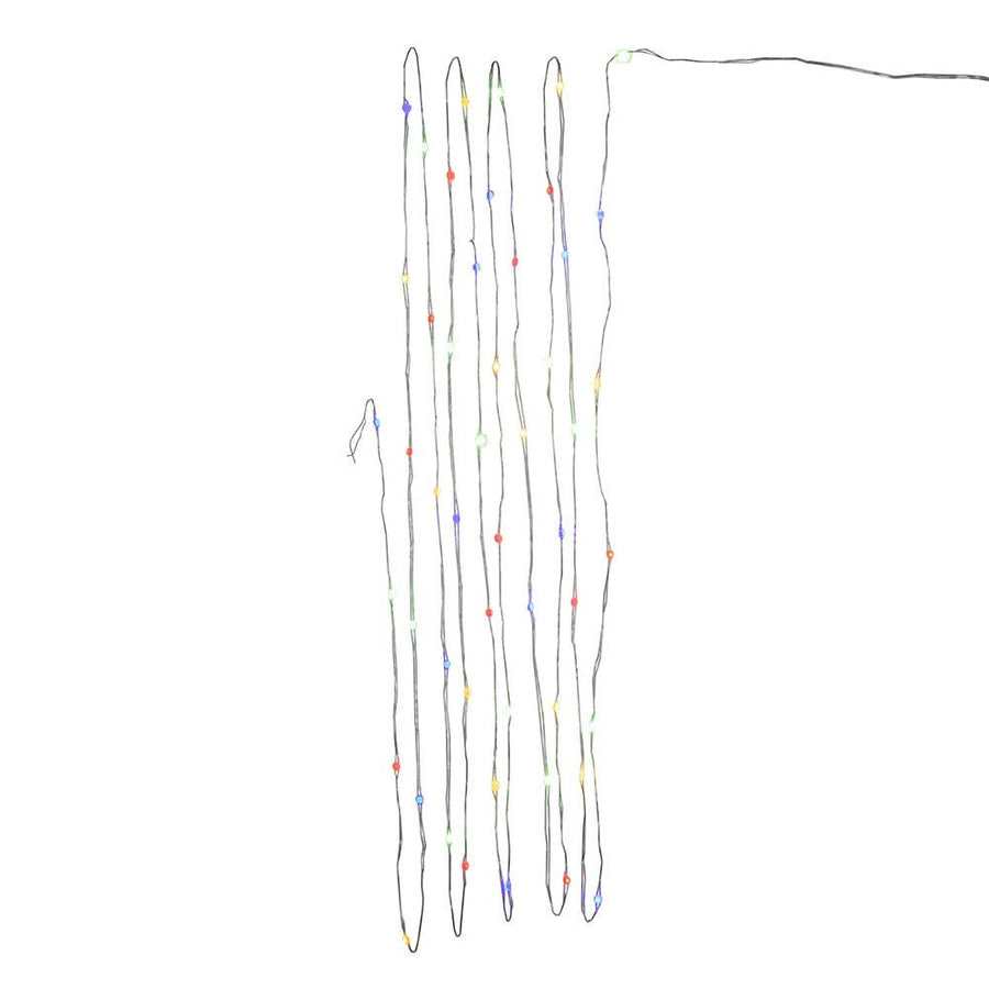 16.3' Battery Operated 50L Multicolor Superbright LED Silver Wire Light Set In PDQ