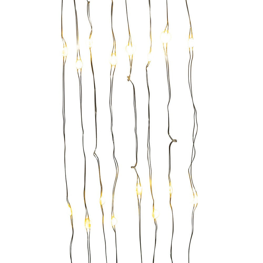 16.3' Battery Operated 50L Warm White Superbright LED Silver Wire Light Set In PDQ