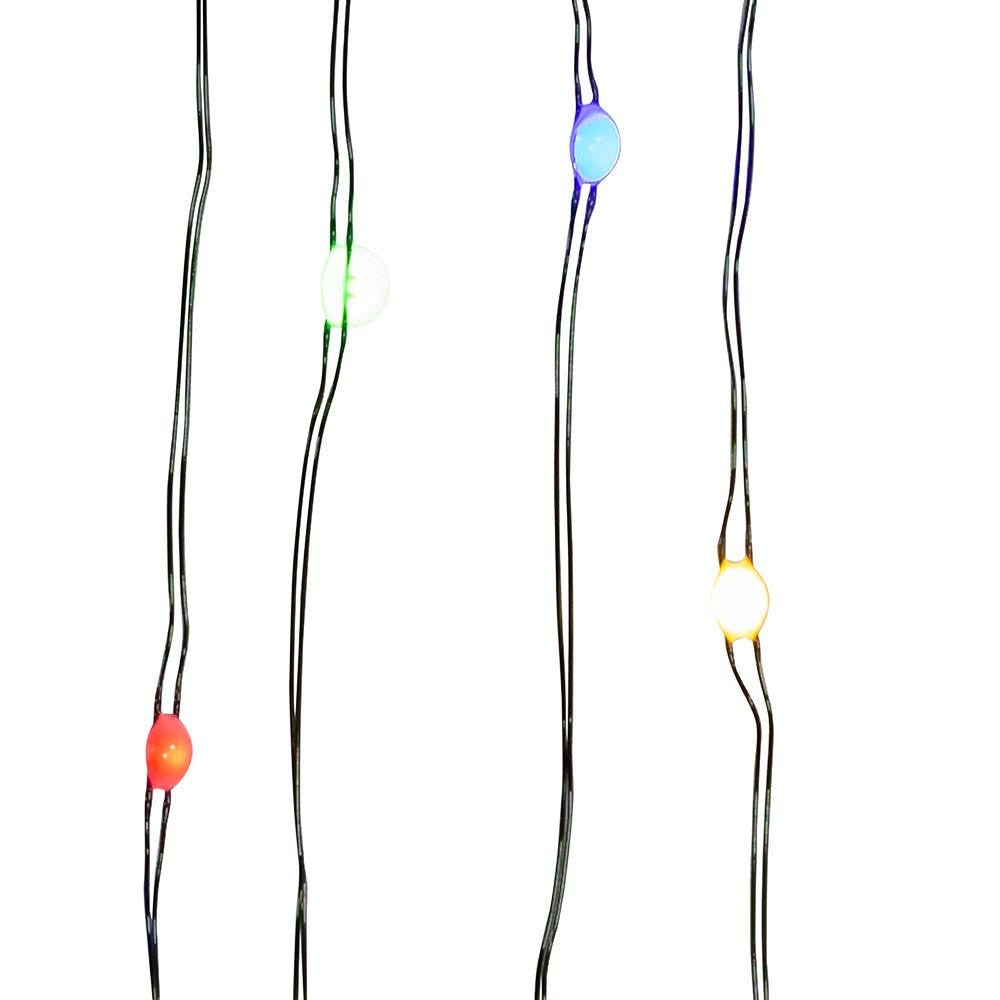 16.3' Battery Operated 50L Multicolor Superbright LED Green Wire Light Set In PDQ