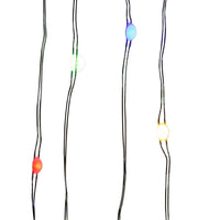 16.3' Battery Operated 50L Multicolor Superbright LED Green Wire Light Set In PDQ