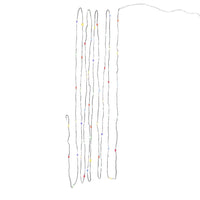 16.3' Battery Operated 50L Multicolor Superbright LED Green Wire Light Set In PDQ