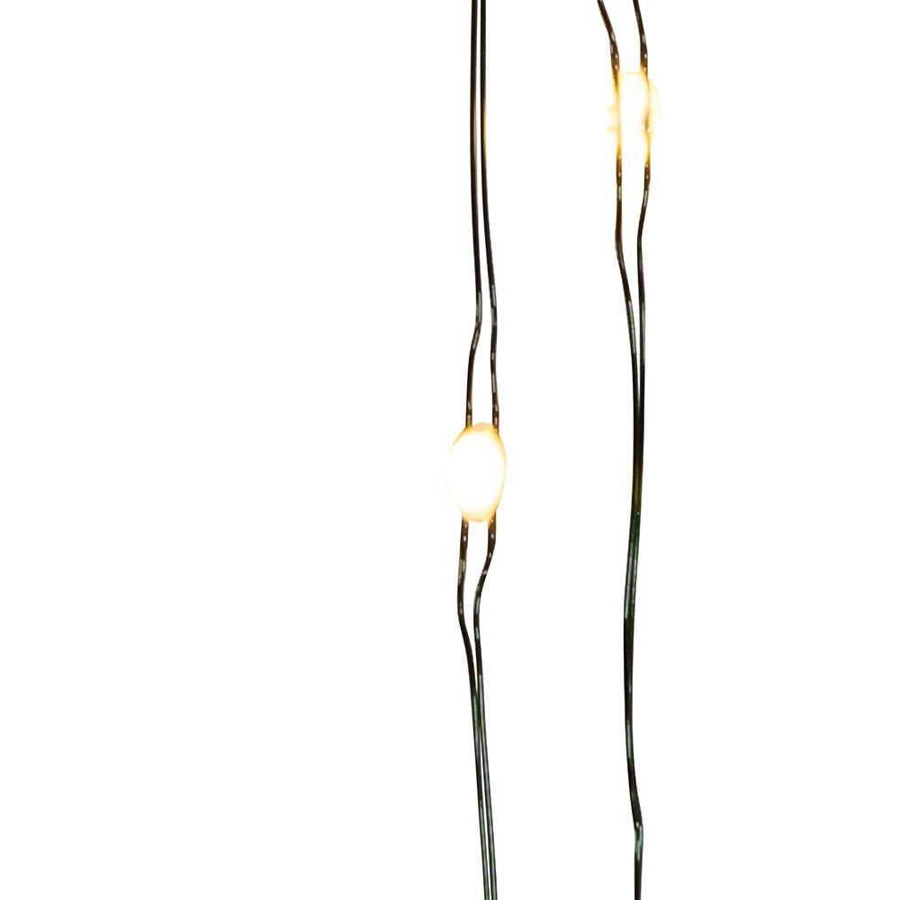 16.3' Battery Operated 50L Warm White Superbright LED Green Wire Light Set In PDQ