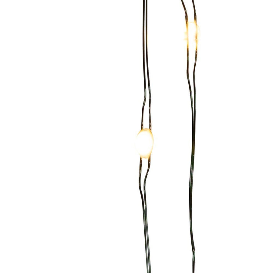 16.3' Battery Operated 50L Warm White Superbright LED Green Wire Light Set In PDQ