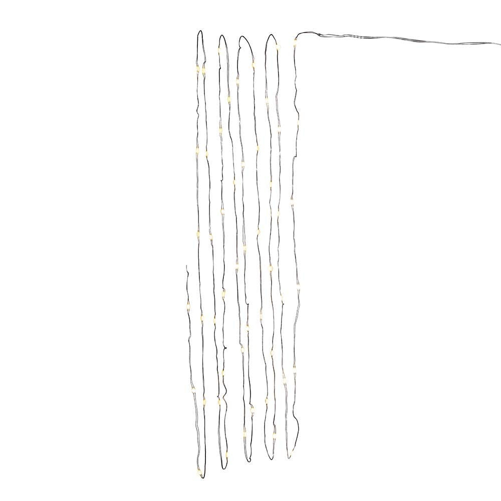 16.3' Battery Operated 50L Warm White Superbright LED Green Wire Light Set In PDQ