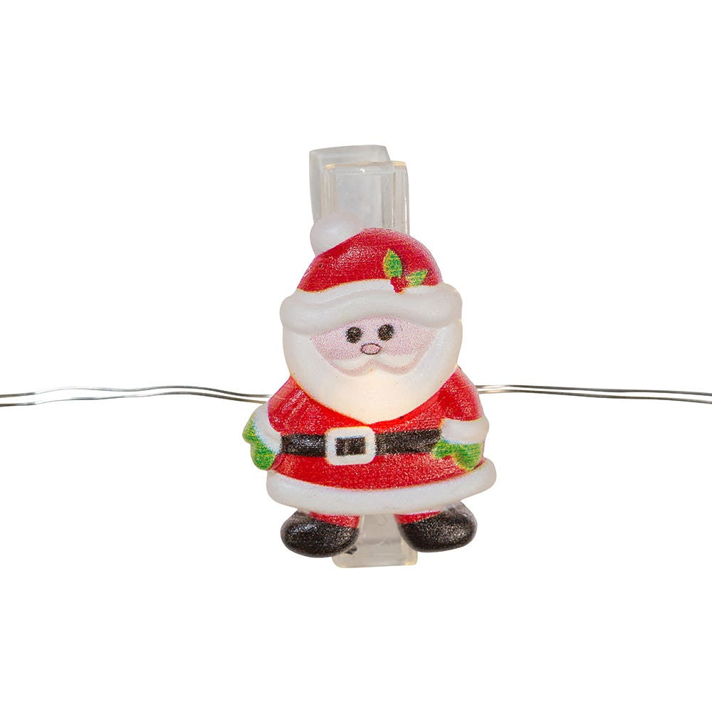 7' Battery Operated 15L Santa, Snowman & Christmas Tree Fairy Clip Lights In PDQ